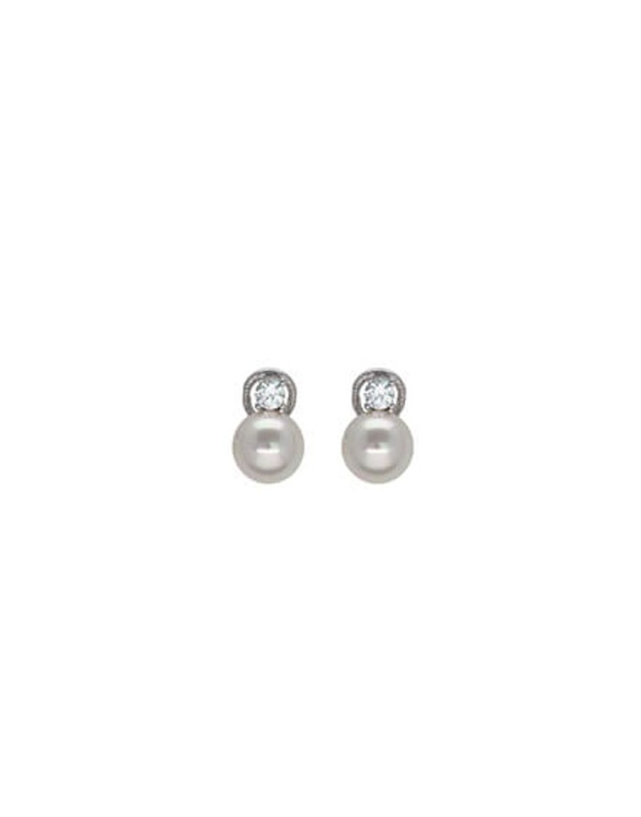 MAJORICA Silver Earrings Selene With 10Mm White Pearls And Zircons | Tu & Yo Earrings