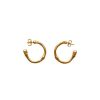 MAJORICA Golden Bamboo Hoop Earrings With Champagne Pearls | Pearl Hoop Earrings