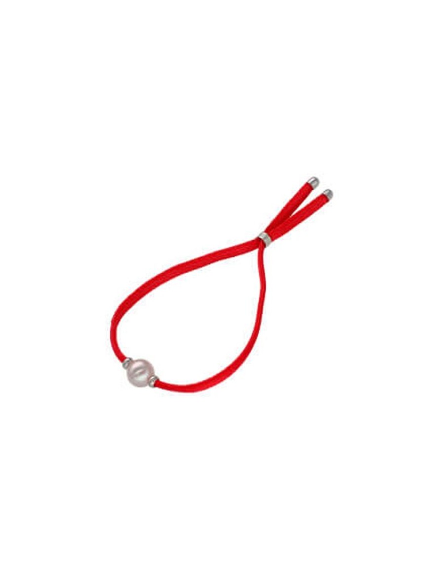 MAJORICA Sifnos Elastic Bracelet In Red With Pearl | Elastic Bracelets