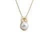 MAJORICA Vega 90S Gold Necklace With Large Round Pearl | Pendants With Chain