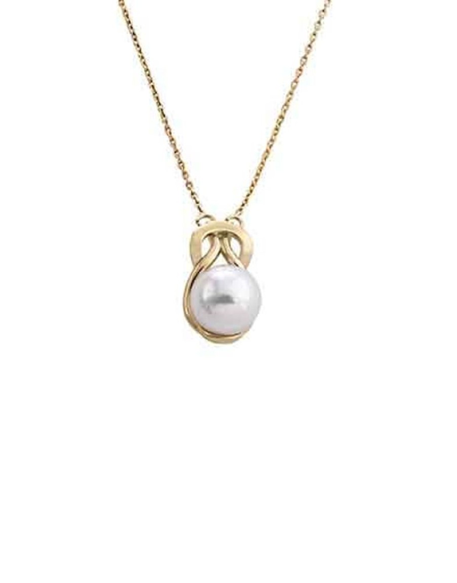 MAJORICA Vega 90S Gold Necklace With Large Round Pearl | Pendants With Chain