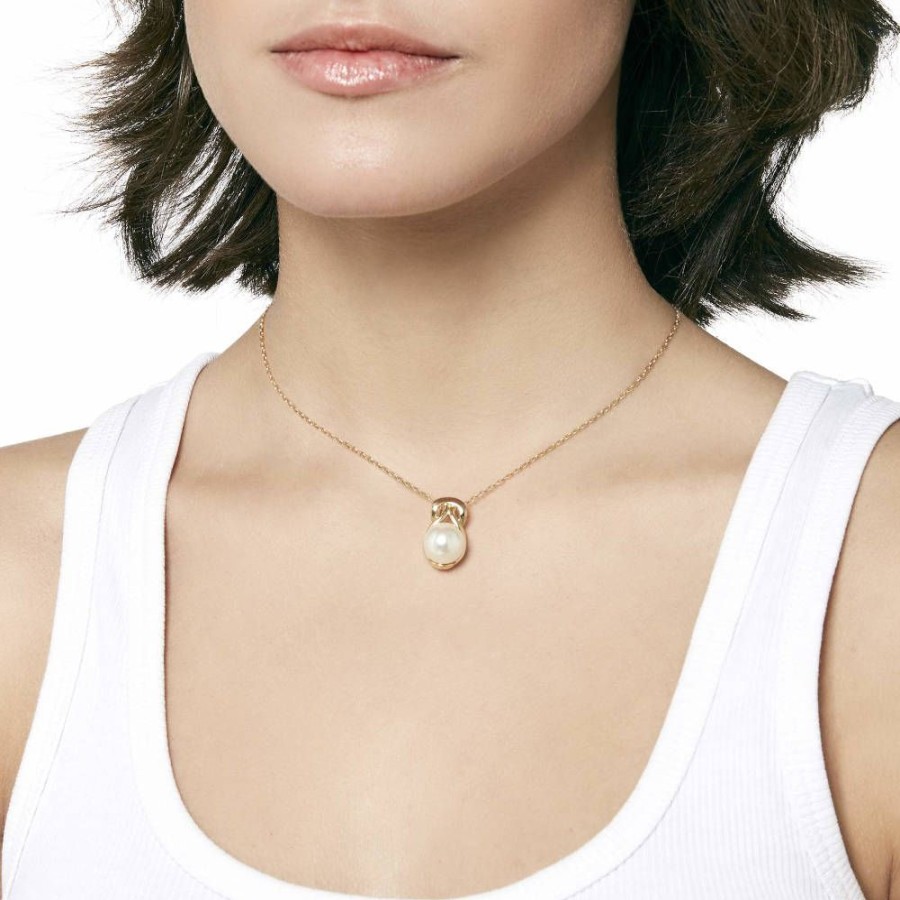 MAJORICA Vega 90S Gold Necklace With Large Round Pearl | Pendants With Chain