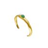 MAJORICA Rigid Feme Narrow Bracelet With Pearls And Green Agates | Bangle Bracelets