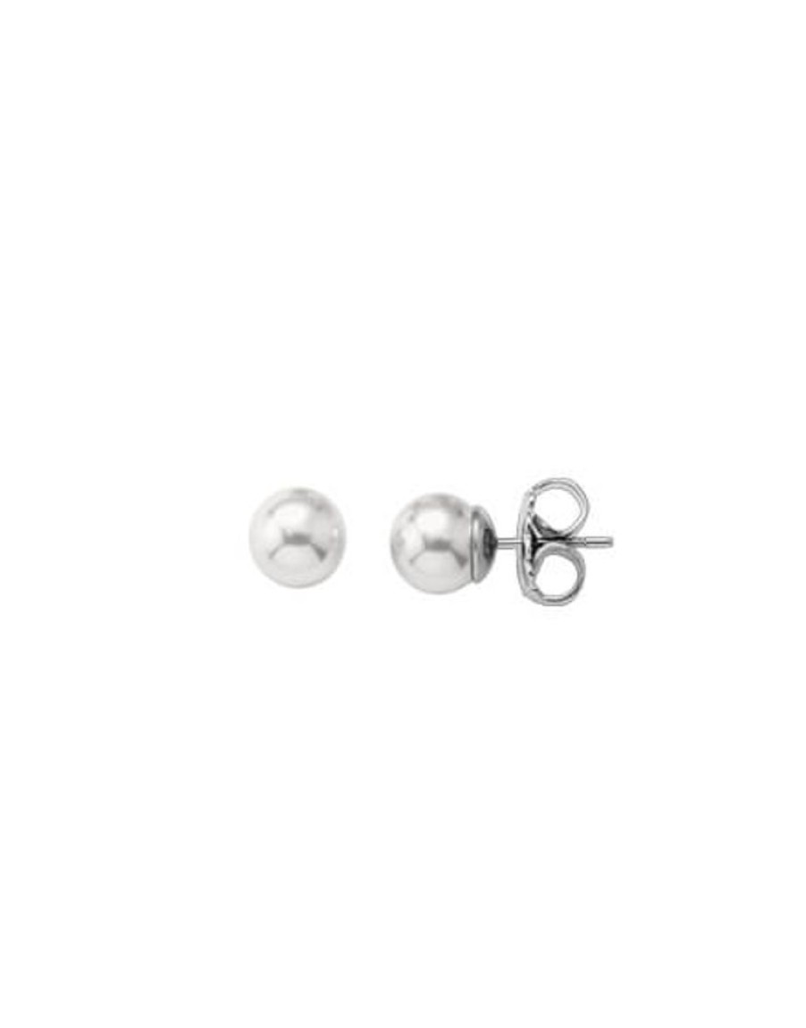 MAJORICA Earrings Lyra Silver With 12Mm White Pearl | Pearl Stud Earrings