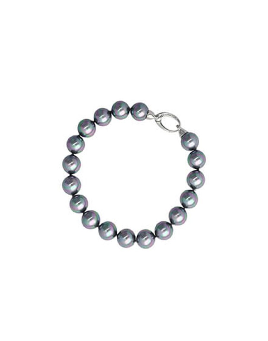 MAJORICA Silver Bracelet With 10Mm Gray Pearls Lyra | Silver Bracelets