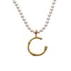 MAJORICA Golden Bamboo Pendant With Champagne-Coloured Pearl | Pendants With Chain