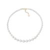 MAJORICA Golden Silver Necklace Lyra 6/10Mm 43Cm | Long Pearl Necklaces