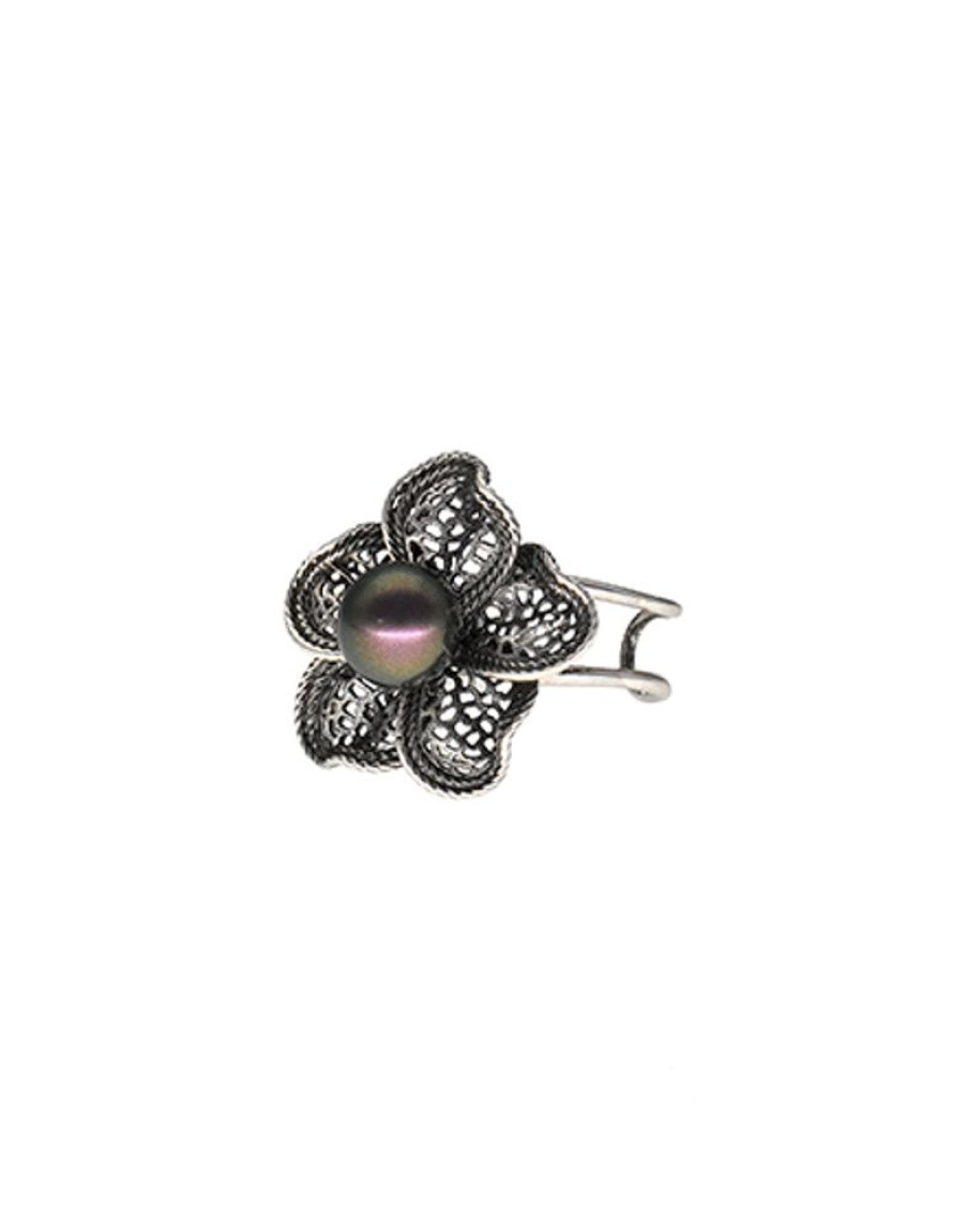 MAJORICA Tahiti Pearl Ring With Flower Peregrina | Medium-Sized Rings