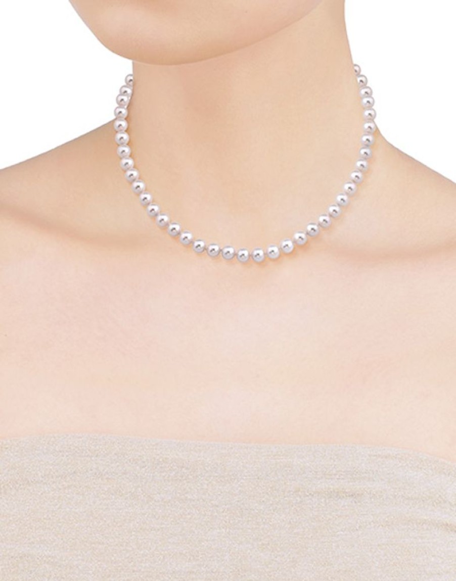 MAJORICA Silver Necklace Lyra 8Mm 50Cm | Pearl Chokers