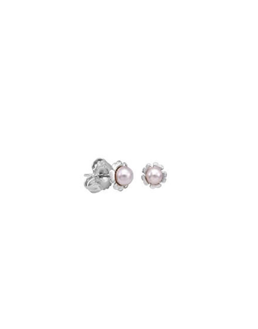 MAJORICA Earrings Cies Silver With Pink Pearl 4Mm | Short Earrings