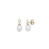 MAJORICA Earrings Selene Gold Plated With 8Mm Tear White Pearl And Zircons | Tu & Yo Earrings