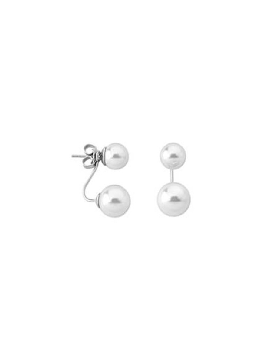 MAJORICA Earrings Jour Silver With 8 And 10Mm White Pearls | Short Earrings