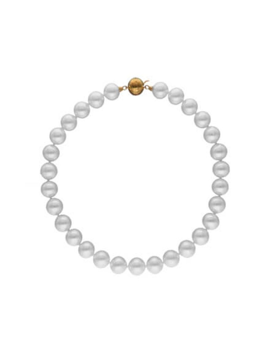 MAJORICA Short Pearl Necklace Lyra Gold Plated 14Mm 45Cm | Pearl Chokers