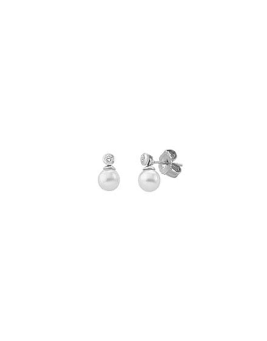 MAJORICA Kuma White Pearl And Zirconia Earrings | Bridal Earrings