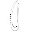 MAJORICA Silver Algaida Long Multiposition Necklace With Black Murano Glass | Pearl Chain Necklaces