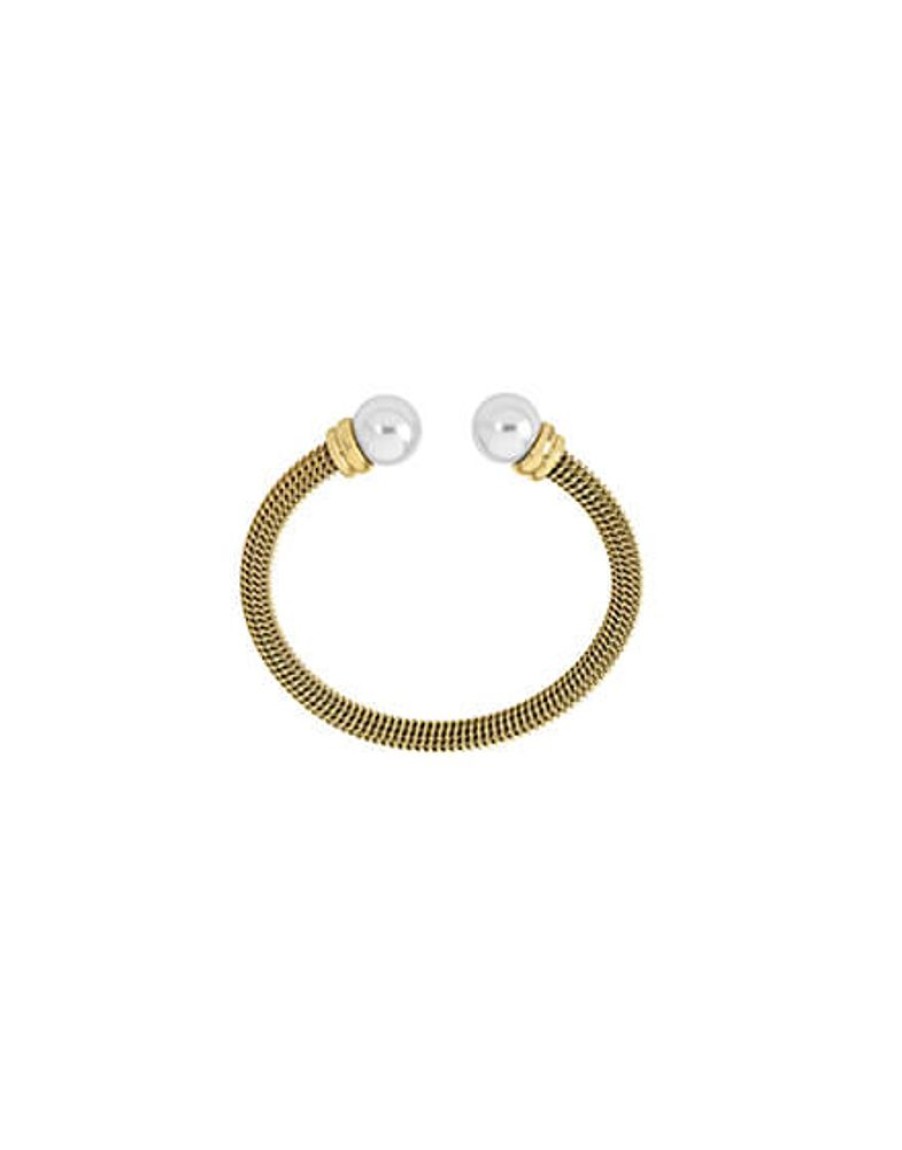 MAJORICA Gold Plated Bracelet Tender White Pearl | Bangle Bracelets