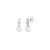 MAJORICA Silver Earrings Venus With 10Mm White Pearl And Zircons | Bridal Earrings