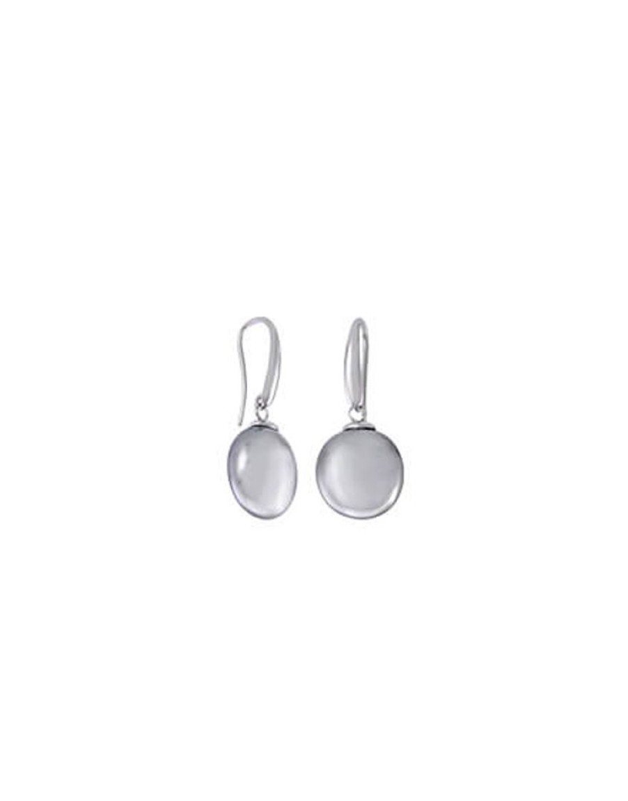 MAJORICA Earrings Lyra Silver With 12Mm Oval Gray Pearl | Pearl Drop Earrings