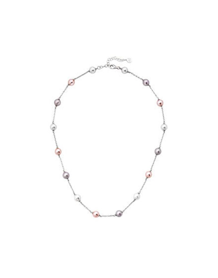 MAJORICA Short Necklace Ilusion 8Mm White, Nuage And Pink Pearls | Pearl Chain Necklaces