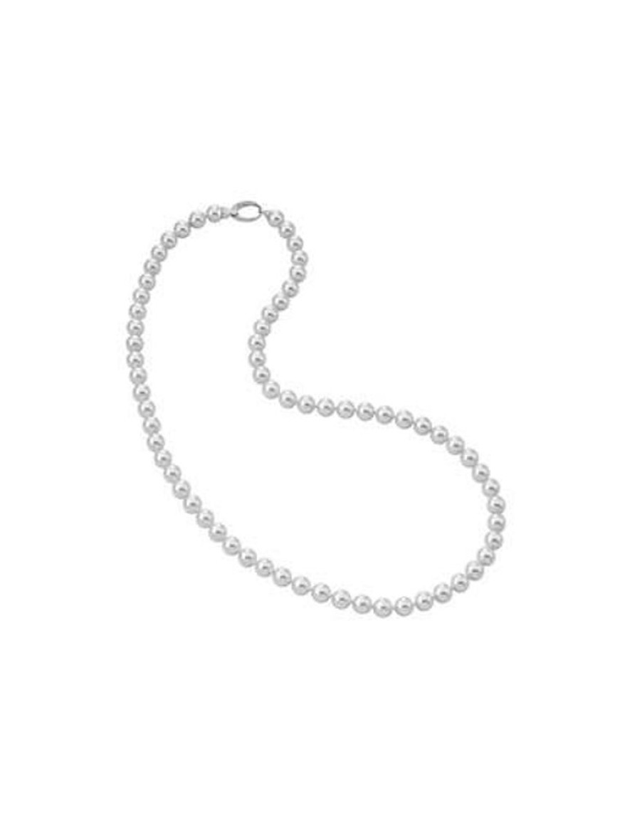 MAJORICA Long Silver Necklace Lyra 8Mm White Pearl 80Cm | Long Pearl Necklaces