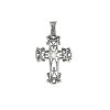 MAJORICA Silver Medieval Cross Pendant With Round Pearl | Pendant Chain