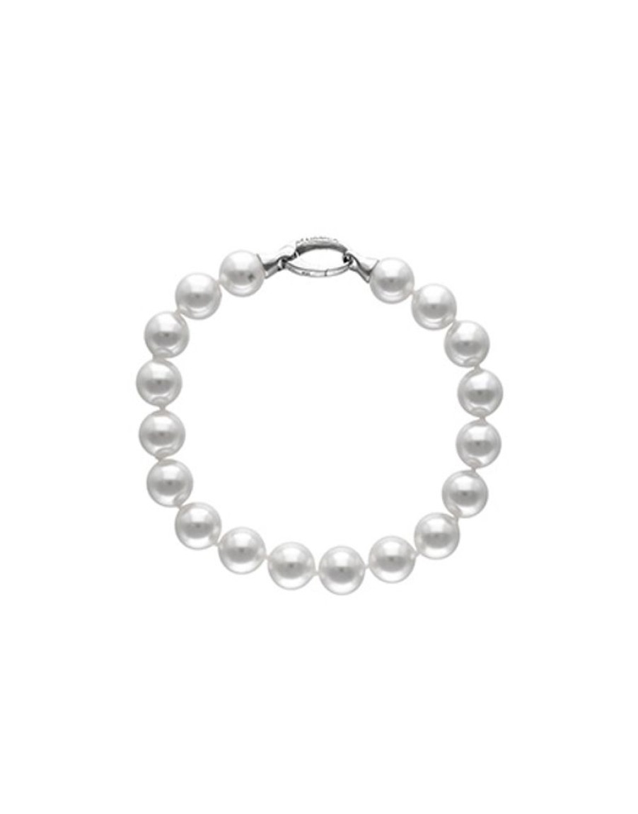 MAJORICA Silver Bracelet With 10Mm White Pearls Lyra | Silver Bracelets