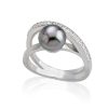 MAJORICA Cross Ring Exquisite Gray Pearl | Medium-Sized Rings