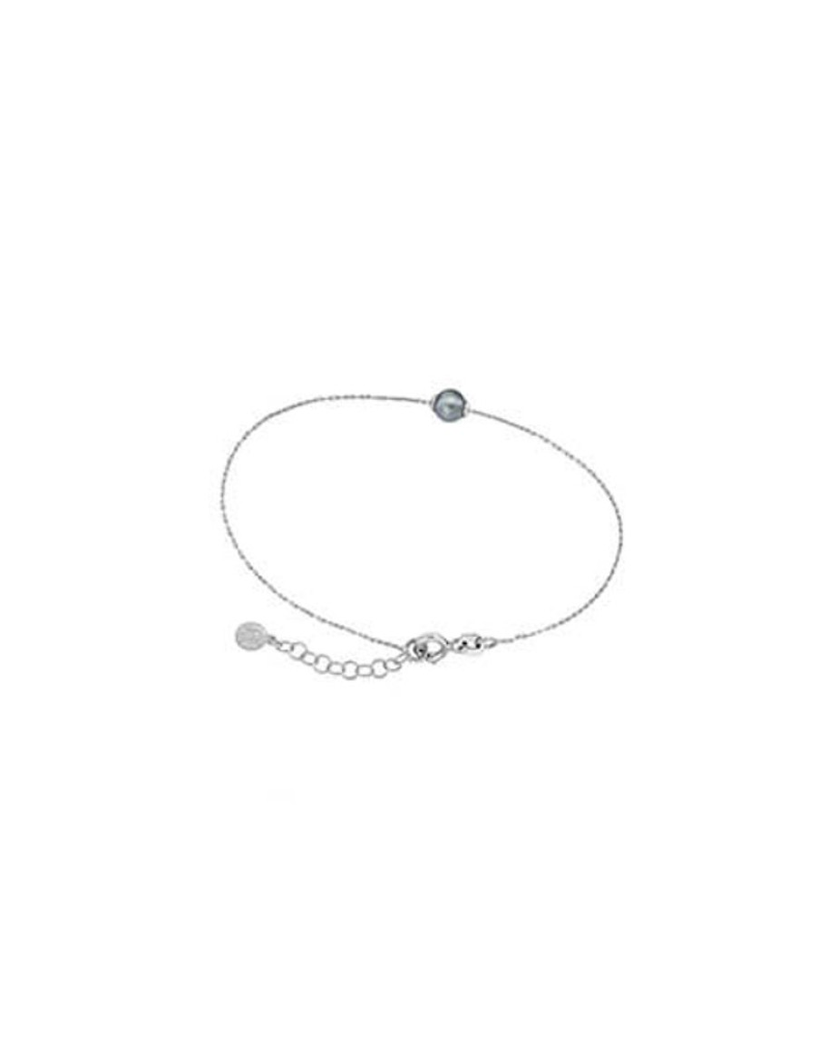 MAJORICA Bracelet Cies Silver With Gray Pearl | Chain Bracelets