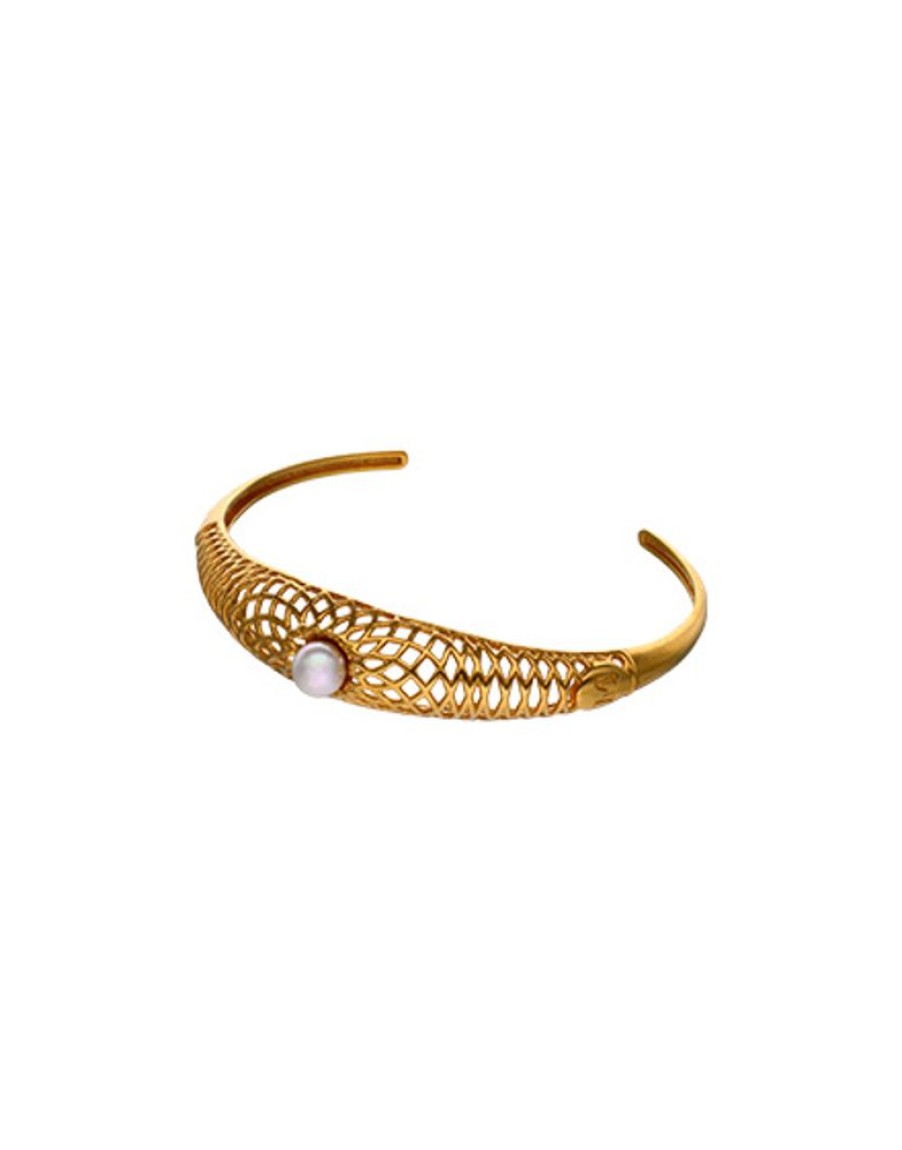 MAJORICA Openwork Etna Medium Bangle In Gold-Plated Silver | Bangle Bracelets