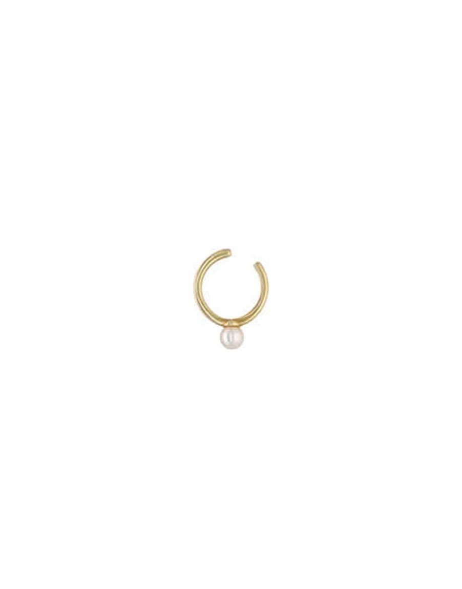 MAJORICA Kea Gold Earcuff Earring With Round Central Pearl | Ear Cuffs