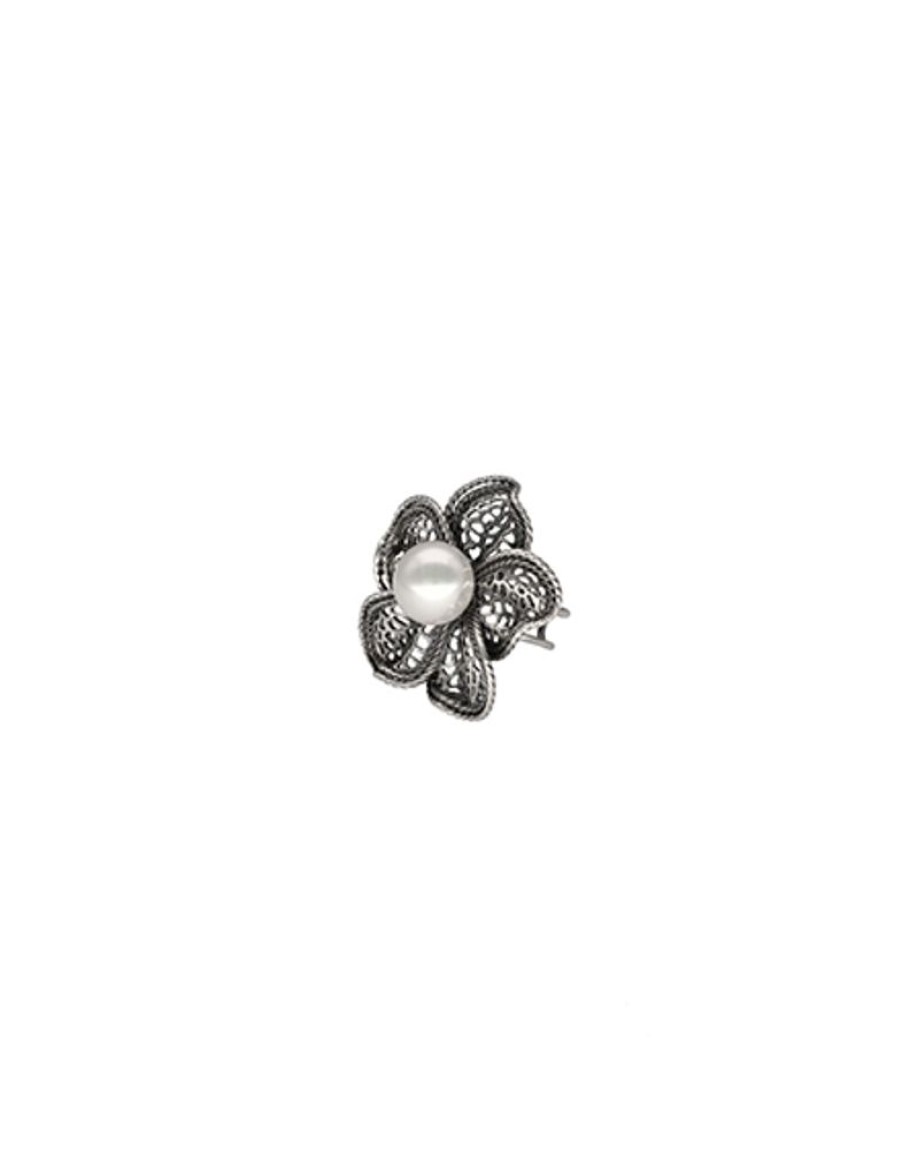 MAJORICA Pearl Ring Peregrina With Filigree Flower | Large Pearl Rings