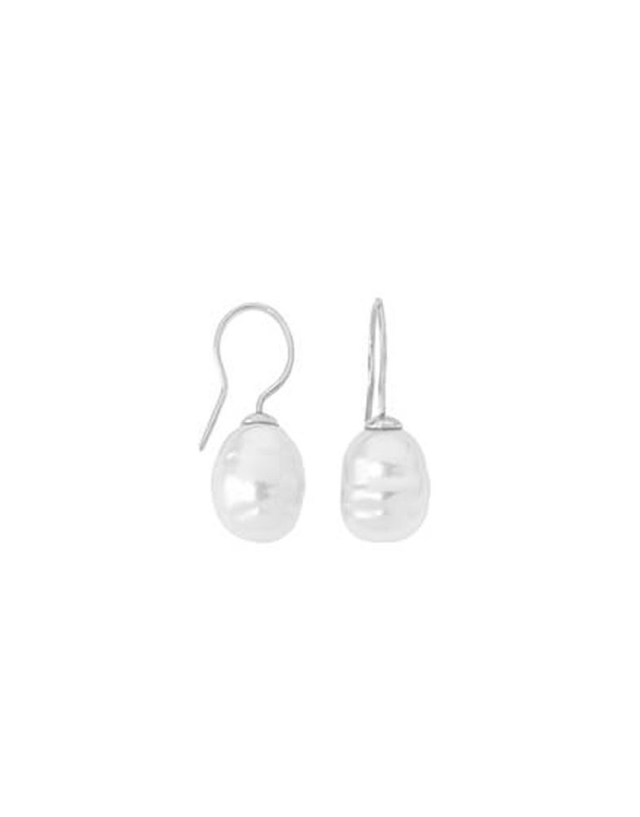 MAJORICA Earrings Tender Silver With 12Mm White Baroque Pearl | Pearl Drop Earrings