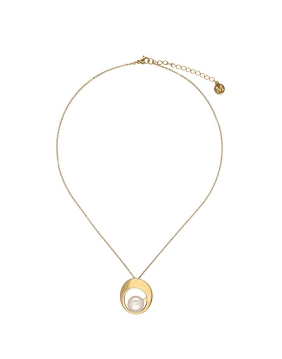 MAJORICA Petra Pendant With Pearl And Gold Steel Chain | Pendants With Chain