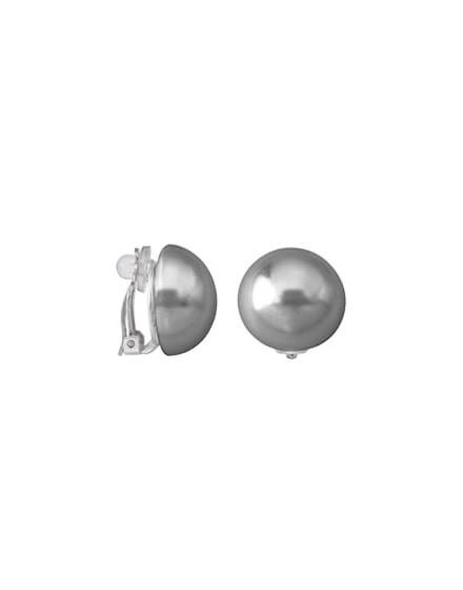 MAJORICA 18Mm Grey Pearl Mabe Clip Earrings | Short Earrings