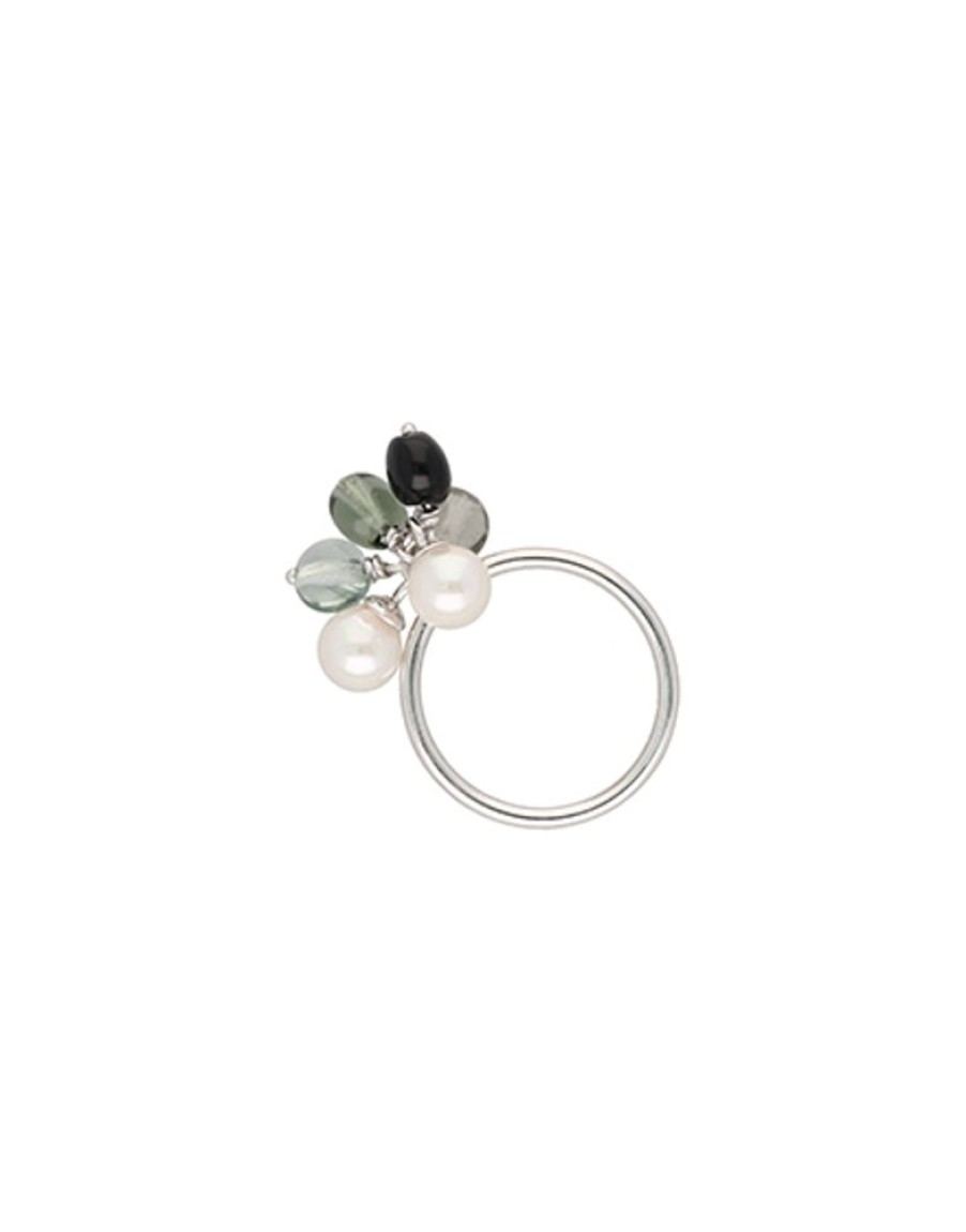 MAJORICA Algaida Silver Ring With Black Murano Glass | Medium-Sized Rings