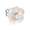 MAJORICA Santorini Bianco Bridal Ring With Large Nacre Flower And Round Pearl | Large Pearl Rings