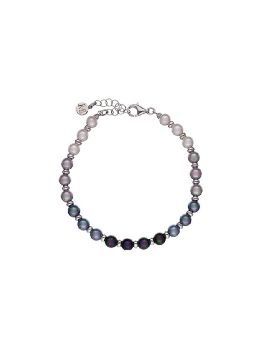 MAJORICA Uni Nyx Bracelet With Degrade Effect Pearls | Silver Bracelets