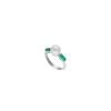 MAJORICA Selene Silver Ring With Pearl And Emerald Green Zirconia | Medium-Sized Rings