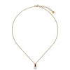 MAJORICA Selene Gold-Plated Necklace With Pearl And Ruby Red Zirconia | Pendants With Chain