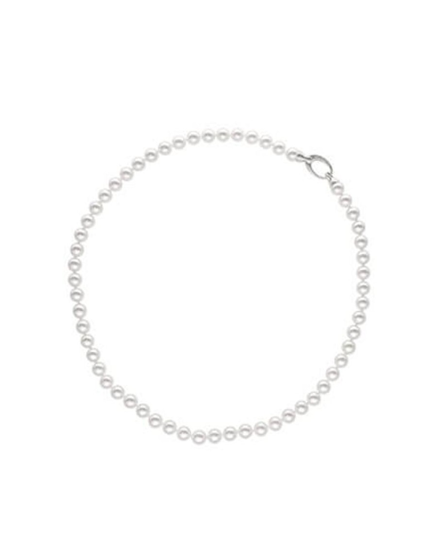 MAJORICA Silver Necklace Lyra 45Cm With White Pearls 6Mm | Long Pearl Necklaces