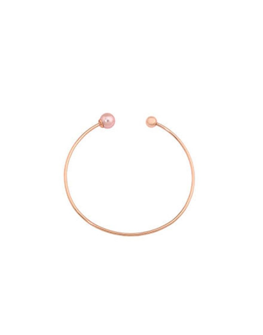 MAJORICA Big Bracelet Golden Aura With Pink Pearl | Bangle Bracelets