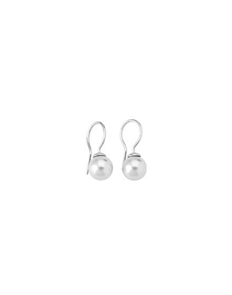 MAJORICA Earrings Lyra Silver With White Pearl 9Mm | Pearl Drop Earrings