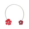 MAJORICA Adjustable Santorini Red Flower Choker In Silver | Pearl Chokers