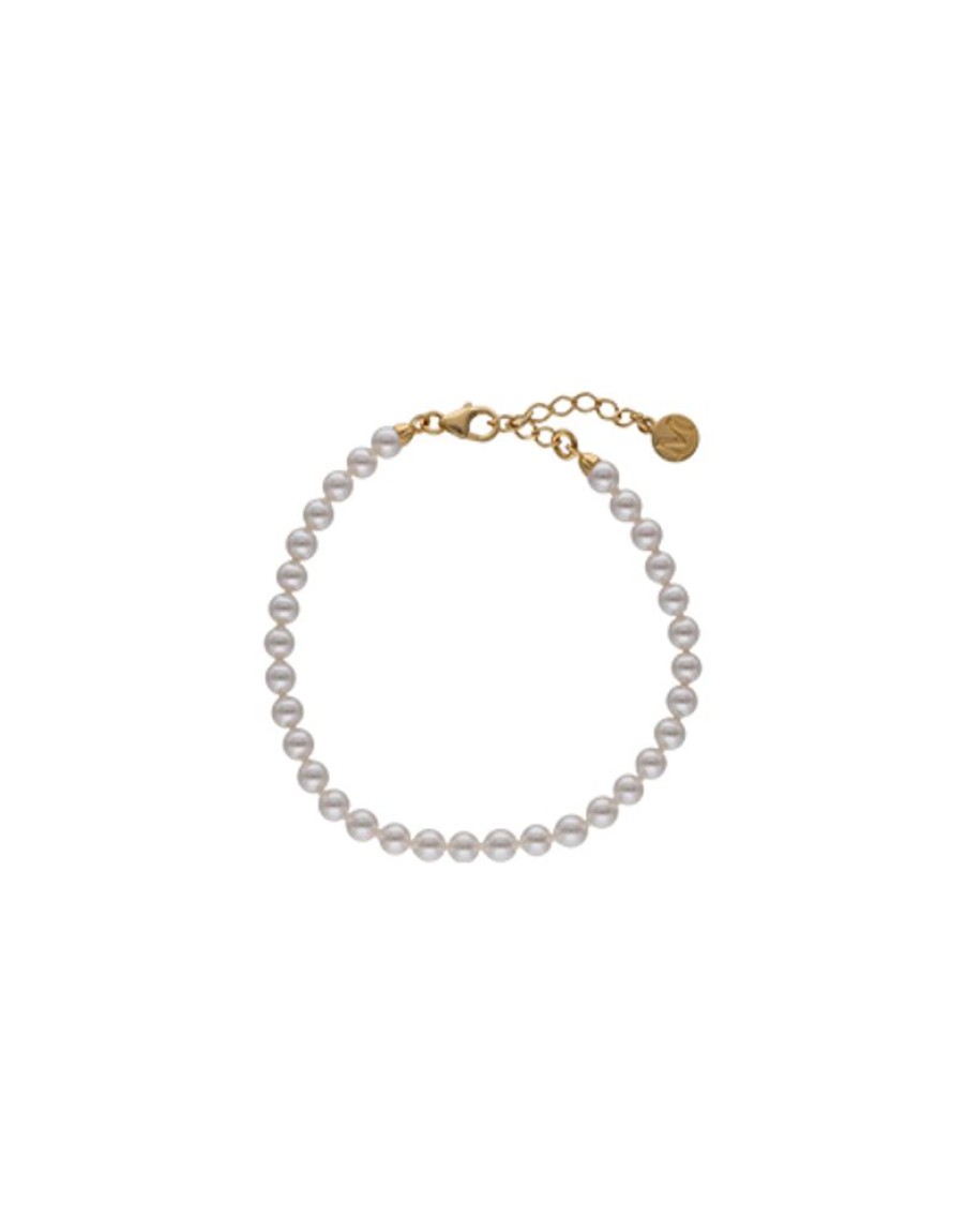 MAJORICA Gold-Plated Silver Pearl Bracelet Ballet 4Mm | Golden Bracelets