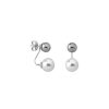 MAJORICA Earrings Jour Silver With 8 And 10Mm White And Gray Pearls | Short Earrings