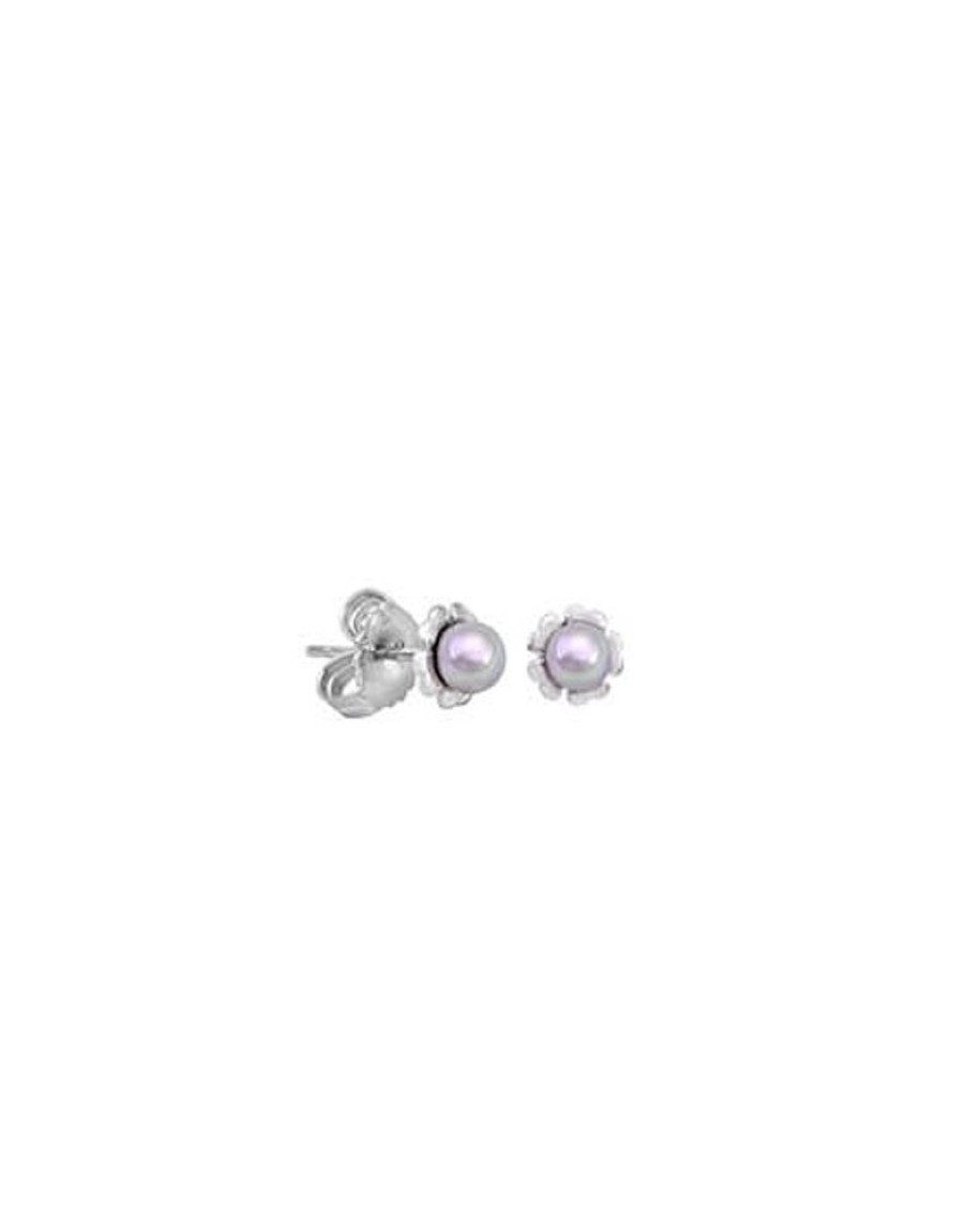 MAJORICA Earrings Cies Silver With 4Mm Nuage Pearl | Short Earrings