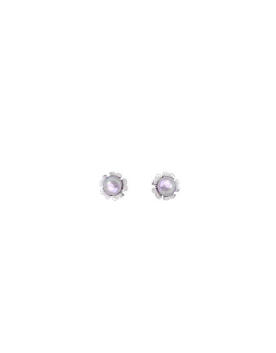 MAJORICA Earrings Cies Silver With 4Mm Nuage Pearl | Short Earrings