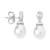 MAJORICA Earrings Selene Silver With 8Mm Tear White Pearl And Zircons | Tu & Yo Earrings