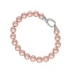 MAJORICA Silver Bracelet Lyra With 8Mm Pink Pearls | Silver Bracelets