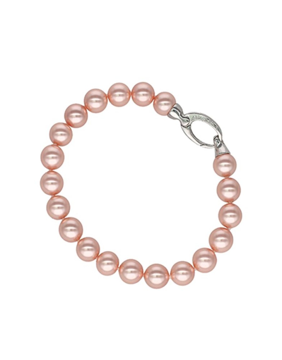 MAJORICA Silver Bracelet Lyra With 8Mm Pink Pearls | Silver Bracelets